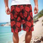 Red Boxing Gloves Pattern Print Men's Cargo Shorts