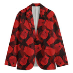 Red Boxing Gloves Pattern Print Men's Cotton Blazer