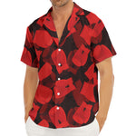 Red Boxing Gloves Pattern Print Men's Deep V-Neck Shirt