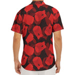 Red Boxing Gloves Pattern Print Men's Deep V-Neck Shirt