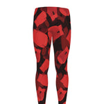 Red Boxing Gloves Pattern Print Men's leggings