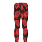 Red Boxing Gloves Pattern Print Men's leggings