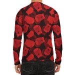 Red Boxing Gloves Pattern Print Men's Long Sleeve Rash Guard