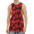 Red Boxing Gloves Pattern Print Men's Muscle Tank Top