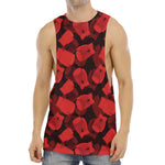 Red Boxing Gloves Pattern Print Men's Muscle Tank Top