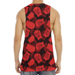 Red Boxing Gloves Pattern Print Men's Muscle Tank Top