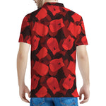Red Boxing Gloves Pattern Print Men's Polo Shirt