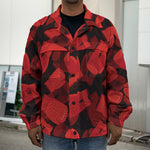 Red Boxing Gloves Pattern Print Men's Shirt Jacket