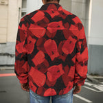 Red Boxing Gloves Pattern Print Men's Shirt Jacket
