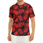 Red Boxing Gloves Pattern Print Men's Short Sleeve Rash Guard
