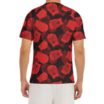 Red Boxing Gloves Pattern Print Men's Short Sleeve Rash Guard