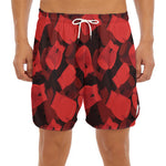 Red Boxing Gloves Pattern Print Men's Split Running Shorts