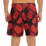 Red Boxing Gloves Pattern Print Men's Split Running Shorts