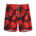 Red Boxing Gloves Pattern Print Men's Sports Shorts