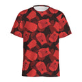 Red Boxing Gloves Pattern Print Men's Athletic T-Shirt