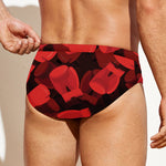 Red Boxing Gloves Pattern Print Men's Swim Briefs