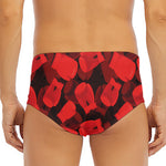 Red Boxing Gloves Pattern Print Men's Triangle Swim Briefs