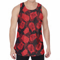 Red Boxing Gloves Pattern Print Men's Velvet Tank Top