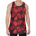Red Boxing Gloves Pattern Print Men's Velvet Tank Top