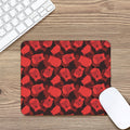 Red Boxing Gloves Pattern Print Mouse Pad