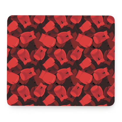 Red Boxing Gloves Pattern Print Mouse Pad