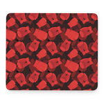 Red Boxing Gloves Pattern Print Mouse Pad