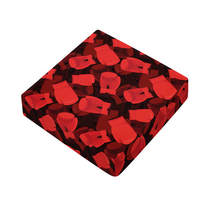 Red Boxing Gloves Pattern Print Outdoor Seat Cushion Cover