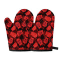 Red Boxing Gloves Pattern Print Oven Mitts