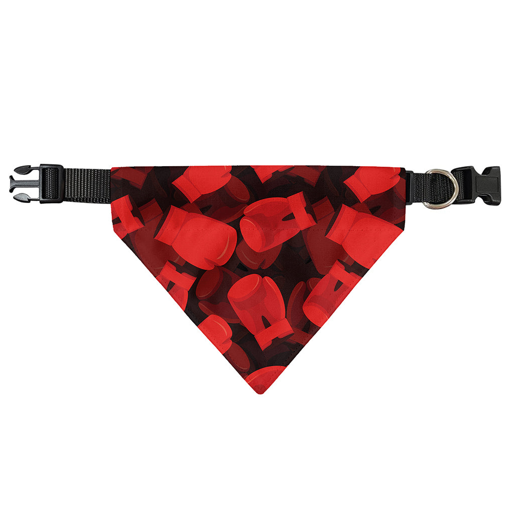 Red Boxing Gloves Pattern Print Over The Collar Dog Bandana
