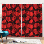 Red Boxing Gloves Pattern Print Pencil Pleat Curtains