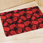 Red Boxing Gloves Pattern Print Polyester Doormat