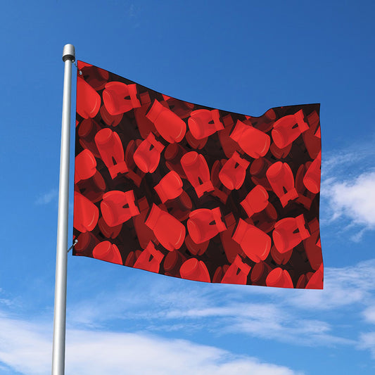 Red Boxing Gloves Pattern Print Polyester Flag