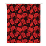 Red Boxing Gloves Pattern Print Polyester Shower Curtain