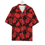 Red Boxing Gloves Pattern Print Rayon Hawaiian Shirt