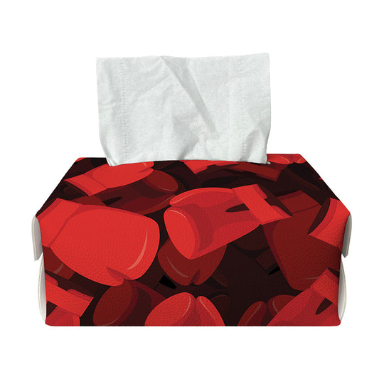 Red Boxing Gloves Pattern Print Rectangle Tissue Box Cover