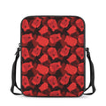 Red Boxing Gloves Pattern Print Rectangular Crossbody Bag