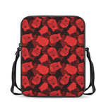 Red Boxing Gloves Pattern Print Rectangular Crossbody Bag