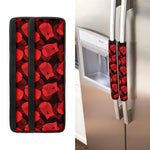 Red Boxing Gloves Pattern Print Refrigerator Handle Covers