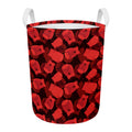 Red Boxing Gloves Pattern Print Round Laundry Basket