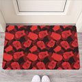 Red Boxing Gloves Pattern Print Rubber Doormat