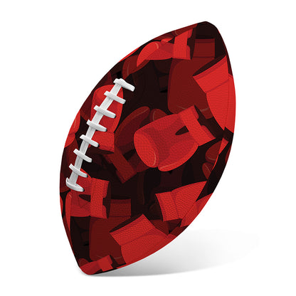 Red Boxing Gloves Pattern Print Rugby Ball