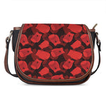 Red Boxing Gloves Pattern Print Saddle Bag