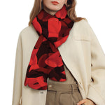 Red Boxing Gloves Pattern Print Scarf