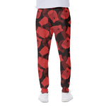 Red Boxing Gloves Pattern Print Scuba Joggers