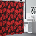 Red Boxing Gloves Pattern Print Shower Curtain