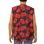 Red Boxing Gloves Pattern Print Sleeveless Baseball Jersey
