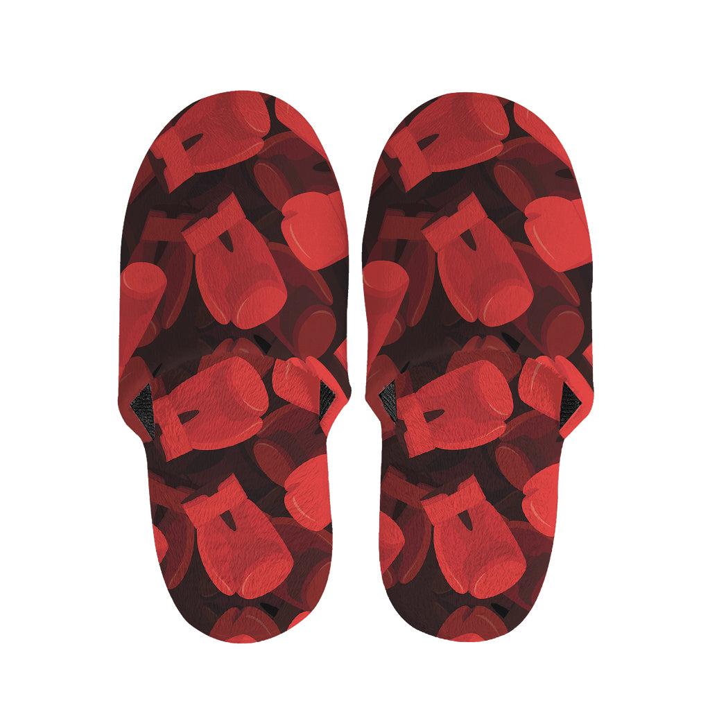 Red Boxing Gloves Pattern Print Slippers