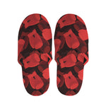 Red Boxing Gloves Pattern Print Slippers
