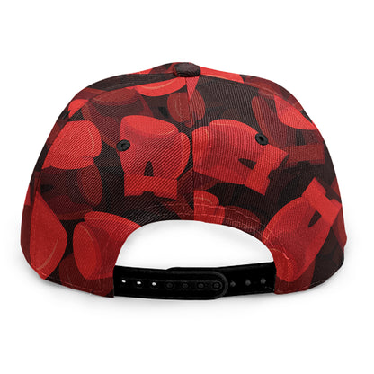 Red Boxing Gloves Pattern Print Snapback Cap