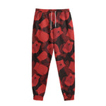 Red Boxing Gloves Pattern Print Sweatpants